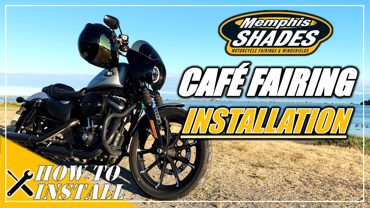 Как установить обтекатель Memphis Shades Cafe Fairing на Sportster Iron 883