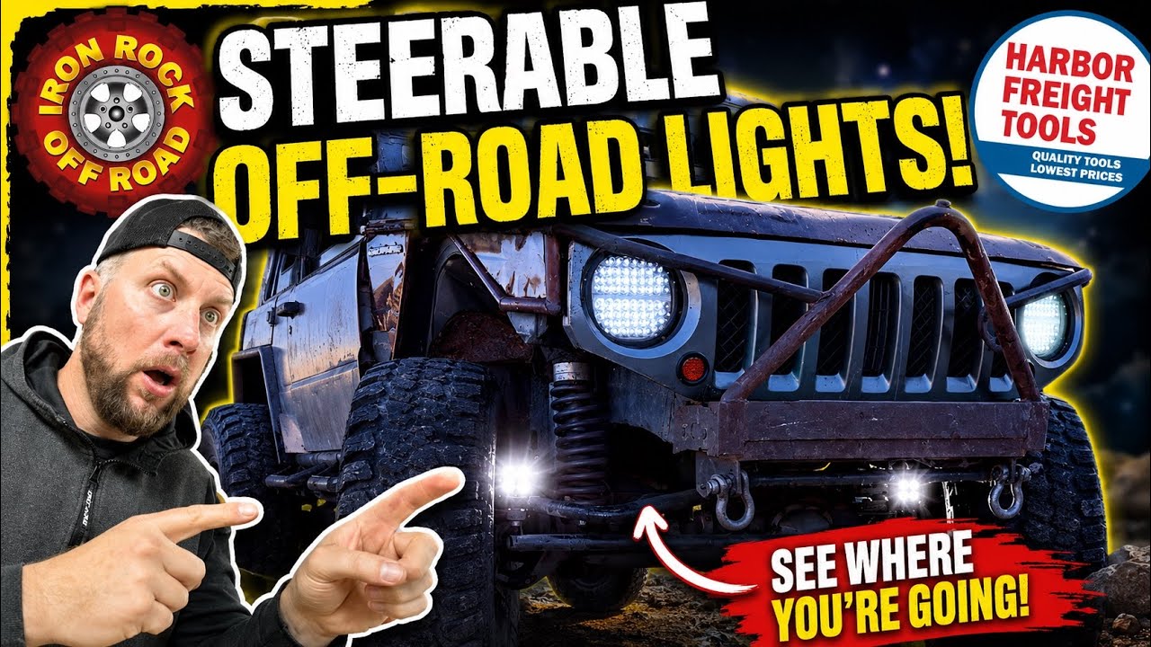 Как установить поворотные фары на ваш Jeep @IronRockOffRoad @harborfreight