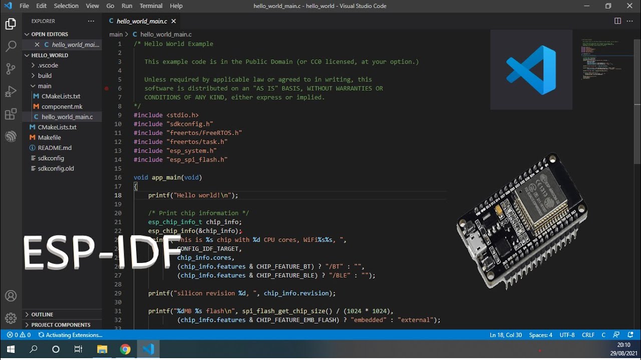 ESP-IDF: Primeiros passos com ESP32 e Visual Studio Code
