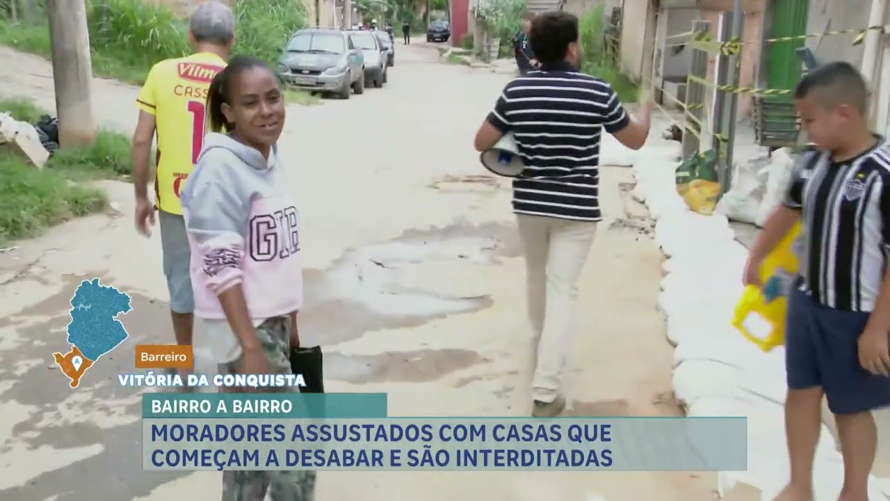 Infiltrações ameaçam casas em bairro de Vitória da Conquista; imóveis foram interditados