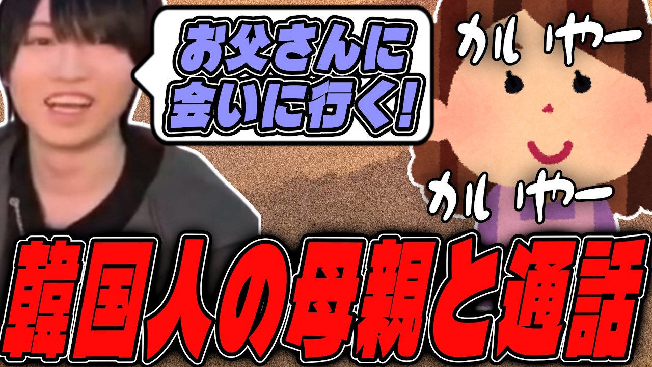 1度も会った事がないお父さんと会うために韓国人の母親と通話するポケカメン
