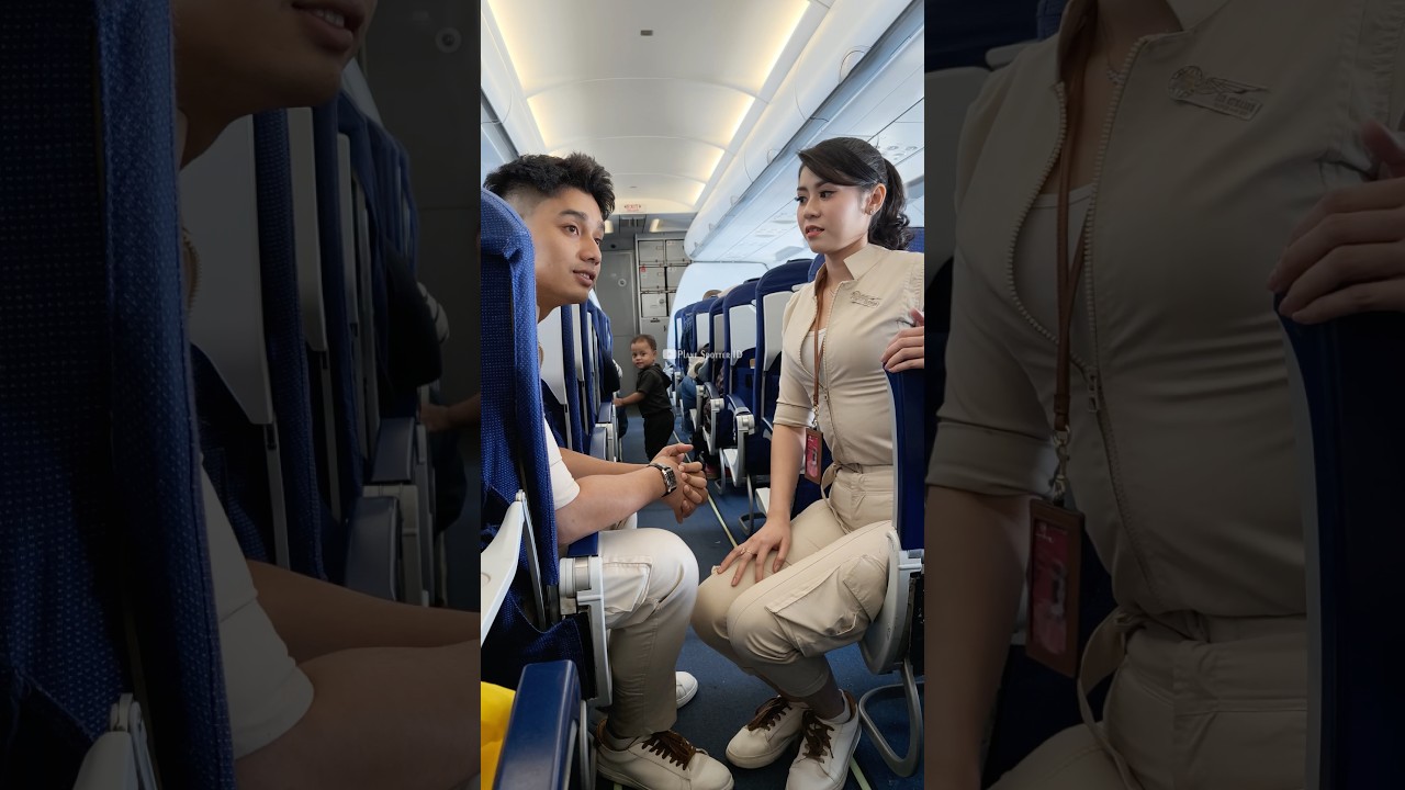 Pramugari Cantik dan Pramugara Ganteng Super Air Jet Lagi Ngobrol dalam Pesawat 🥰🥰💪💪
