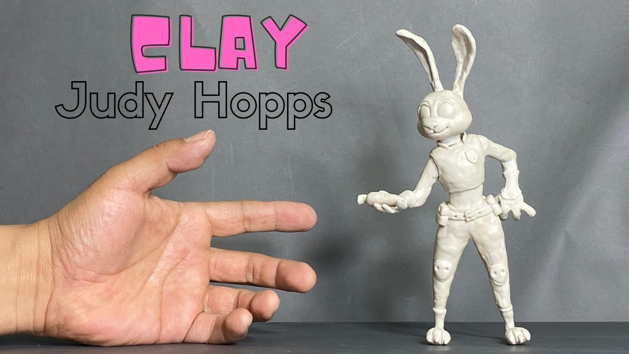 How to make a JUDY HOPPS (ZOOTOPIA) with plasticine or clay in steps - My Clay World