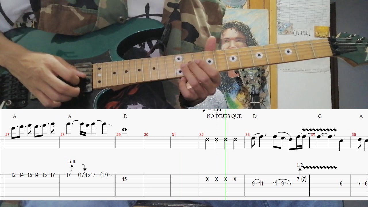 guitarra - 1. tu cárcel 2. no dejes que 3. héroe de leyenda. partitura tablatura link descarga
