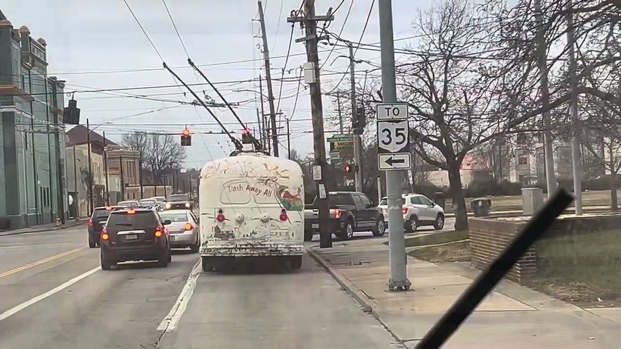 BBC 110 & “Christmas Trolley” 559, Traveling up Third ST via Route 4 WB