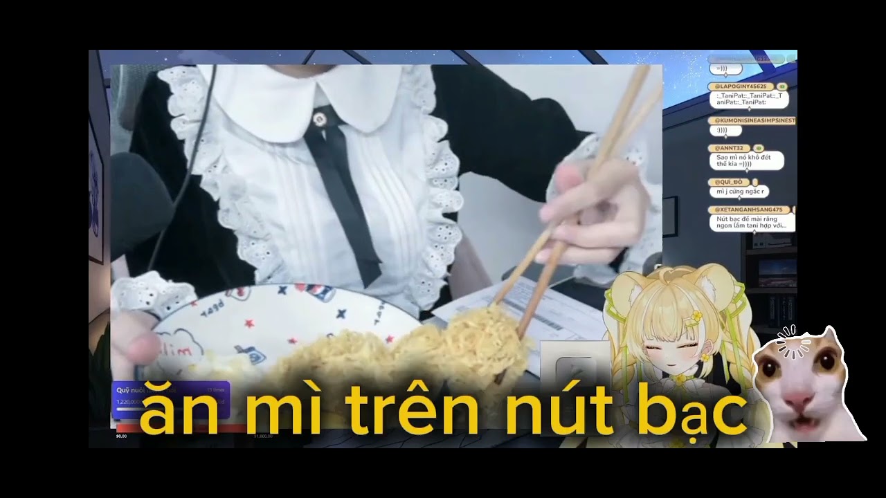 Vtuber này ăn mì trên nút bạc 