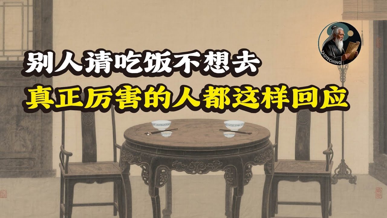 別人請吃飯不想去，真正厲害的人這樣回應＃老子之道