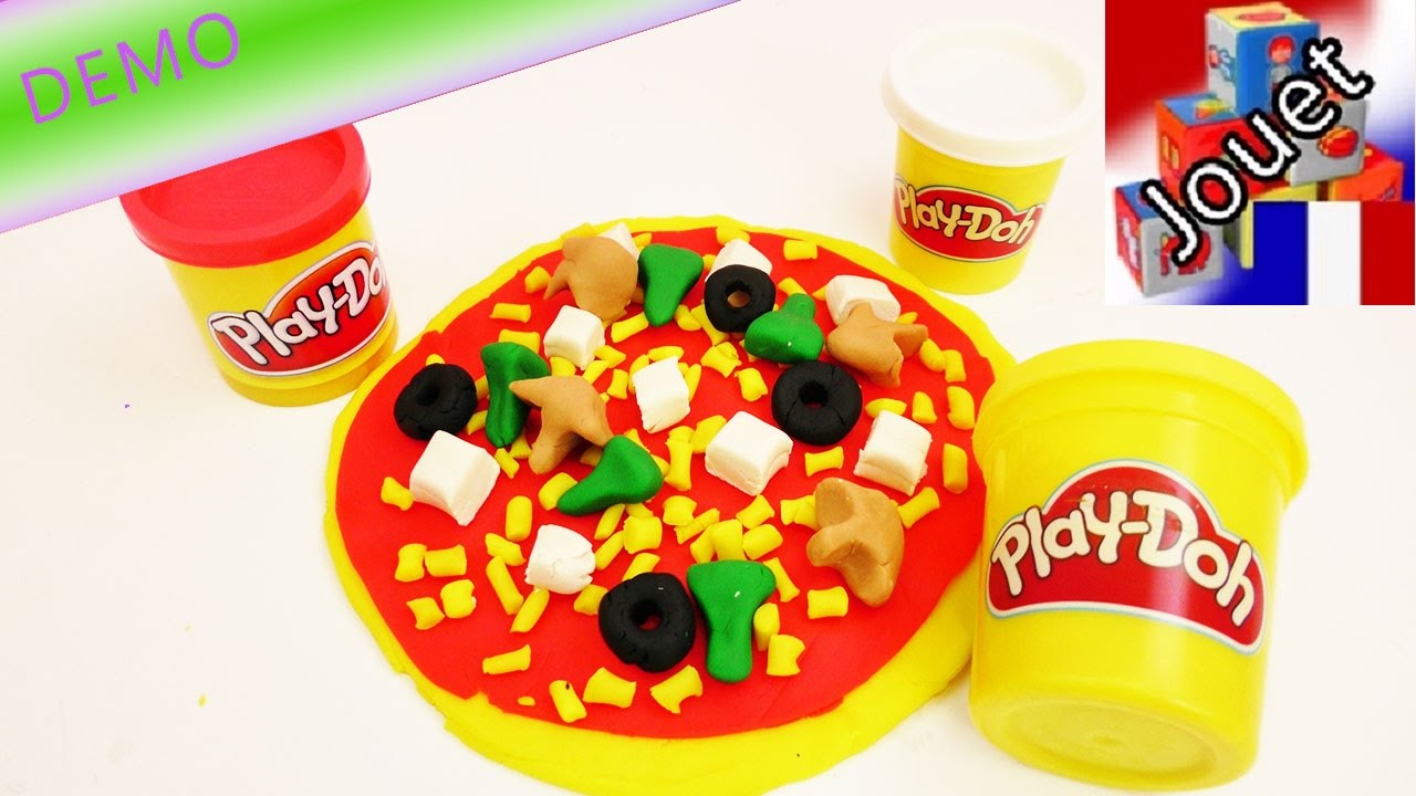 Gigantesque Pizza en p&acirc;te &agrave; modeler Play Doh | Jouer &agrave; faire de la v&eacute;ritable cuisine Fast Food