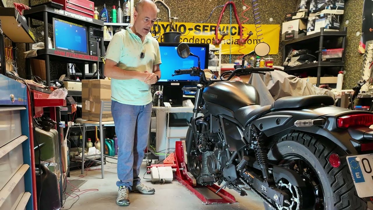 Kawasaki eliminator 500 en banco de potencia