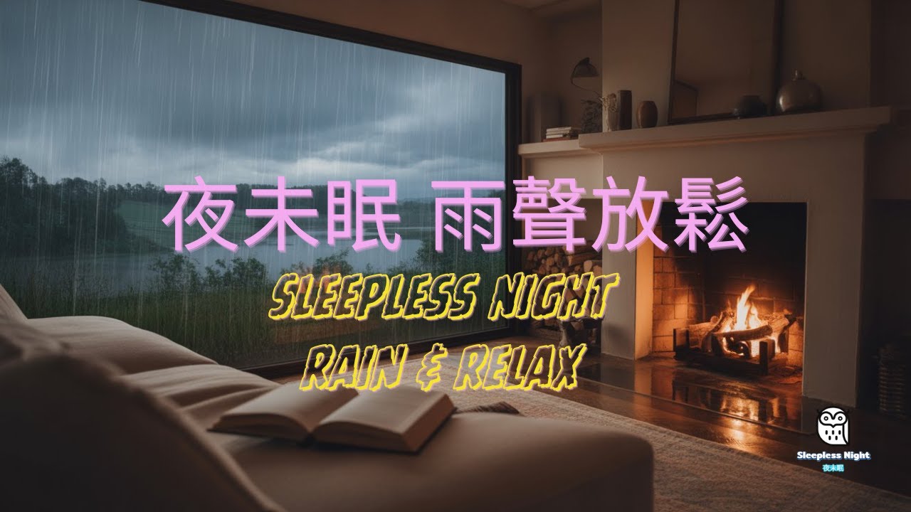 夜未眠·雨聲放鬆｜Sleepless Night: Rain & Relax｜窗邊雨聲與壁爐火光– Cozy Rain Sounds with Fireplace for Sleep｜助眠・放鬆・減壓