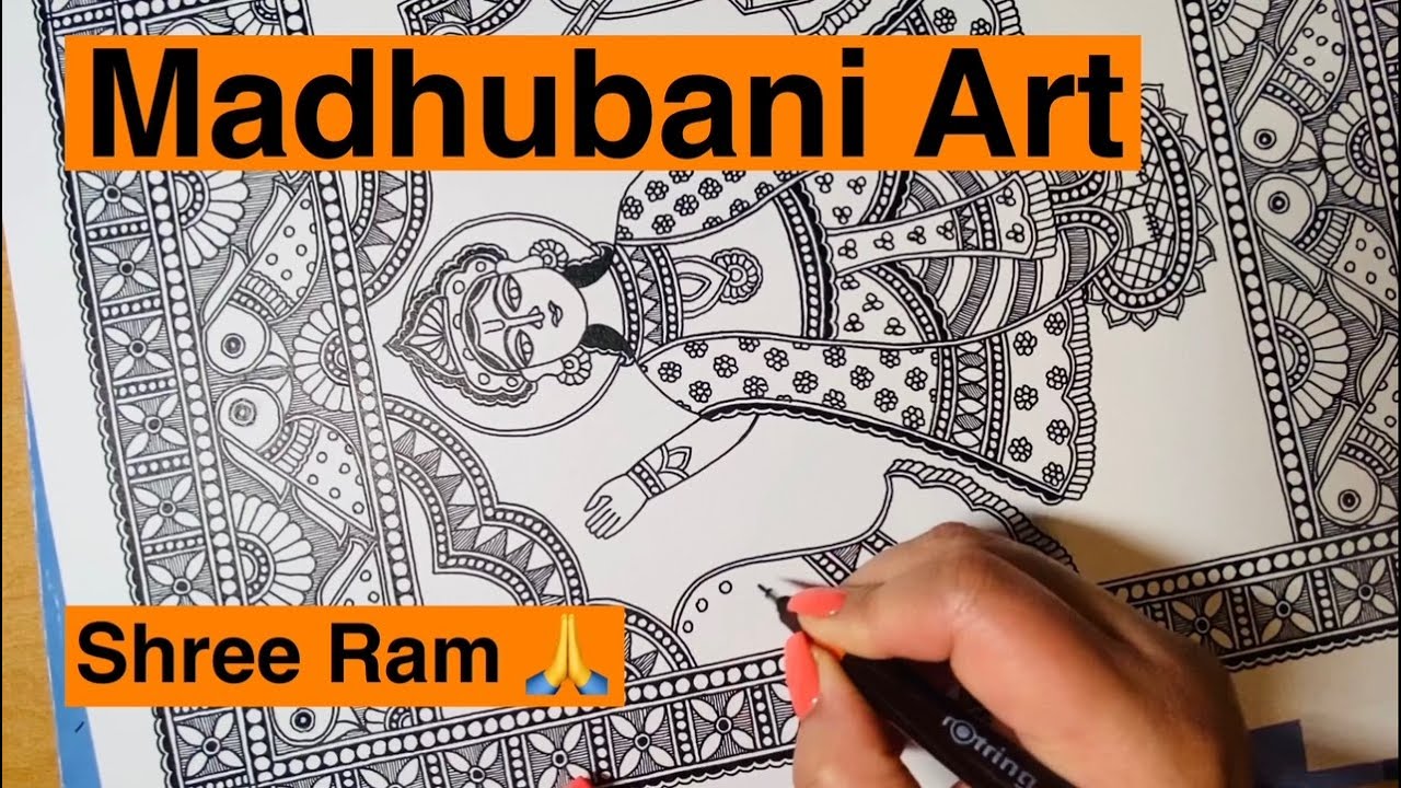 How to make Madhubani Painting of Lord Rama II Tutorial in HINDI II Mithila Art Advanced IIShree Ram