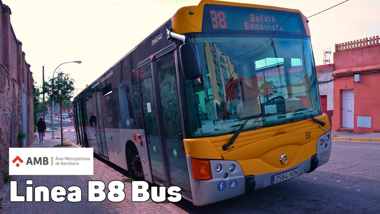 Автобус линии B8 - Барселона, Испания - полное путешествие