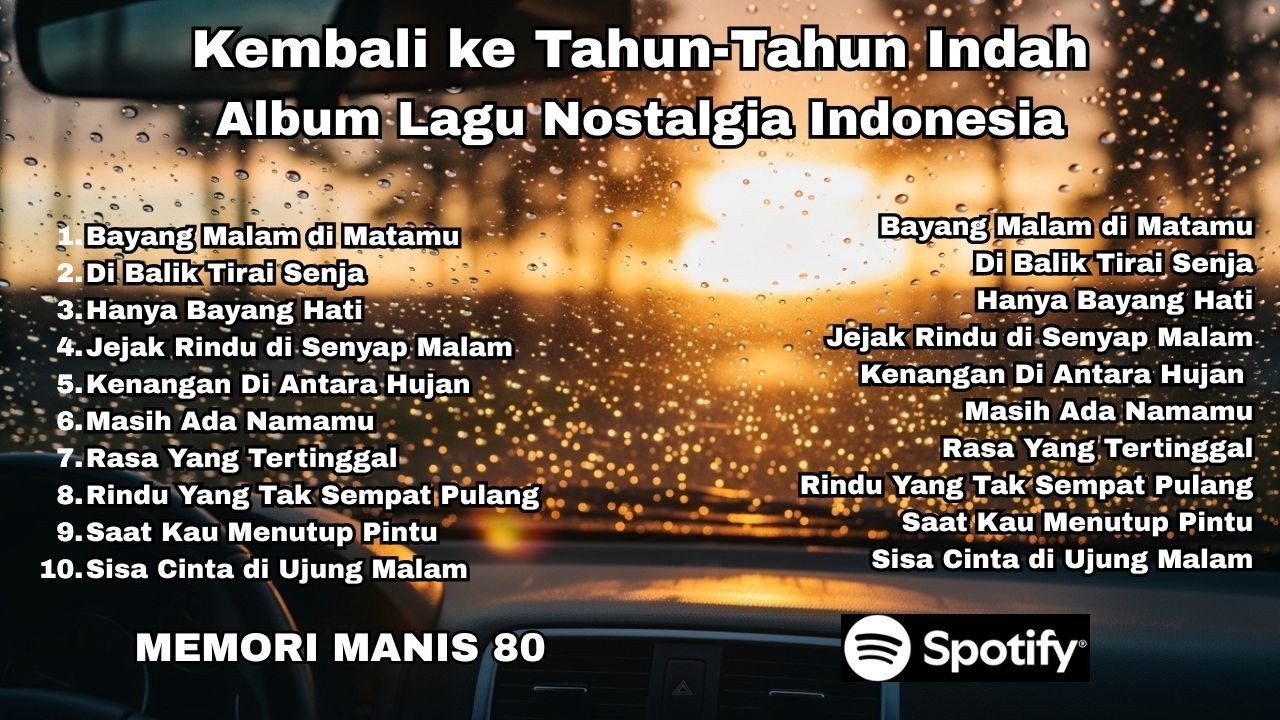 Album Lagu Nostalgia Indonesia | Kembali ke Tahun-Tahun Indah | MEMORI MANIS 80 (AI GENERATED)