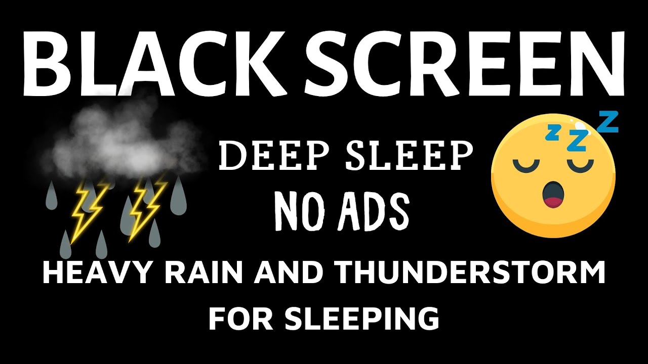 HEAVY RAIN and THUNDERSTORM for Sleeping/ Black Screen 50H/ Deep Sleep No Ads