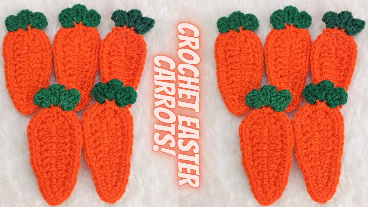 HOW TO CROCHET CARROT APLIQUES! ✔ CROCHET EASTER IDEAS! ✔ VERY EASY CROCHET CARROT APLIQUE PATTERN!
