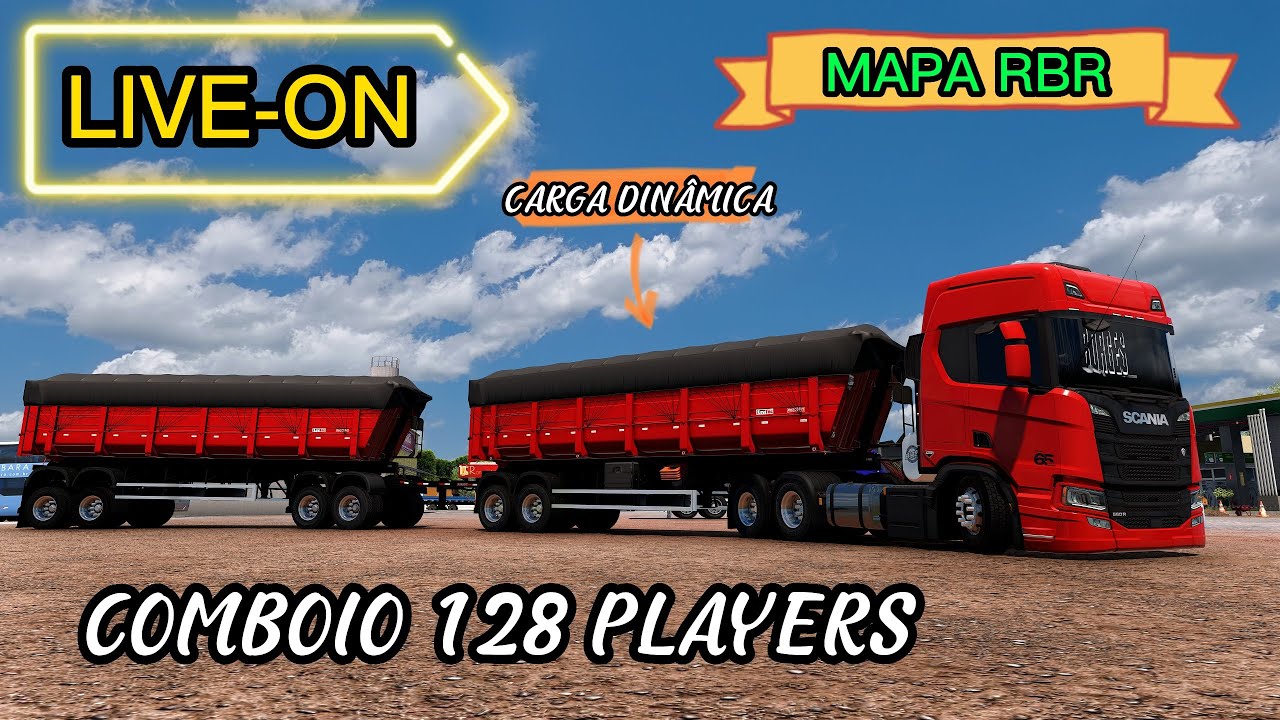 part 2 - LIVE - Mapa RBR | COMBOIO 128 PLAYERS | Euro truck Simulator 2 