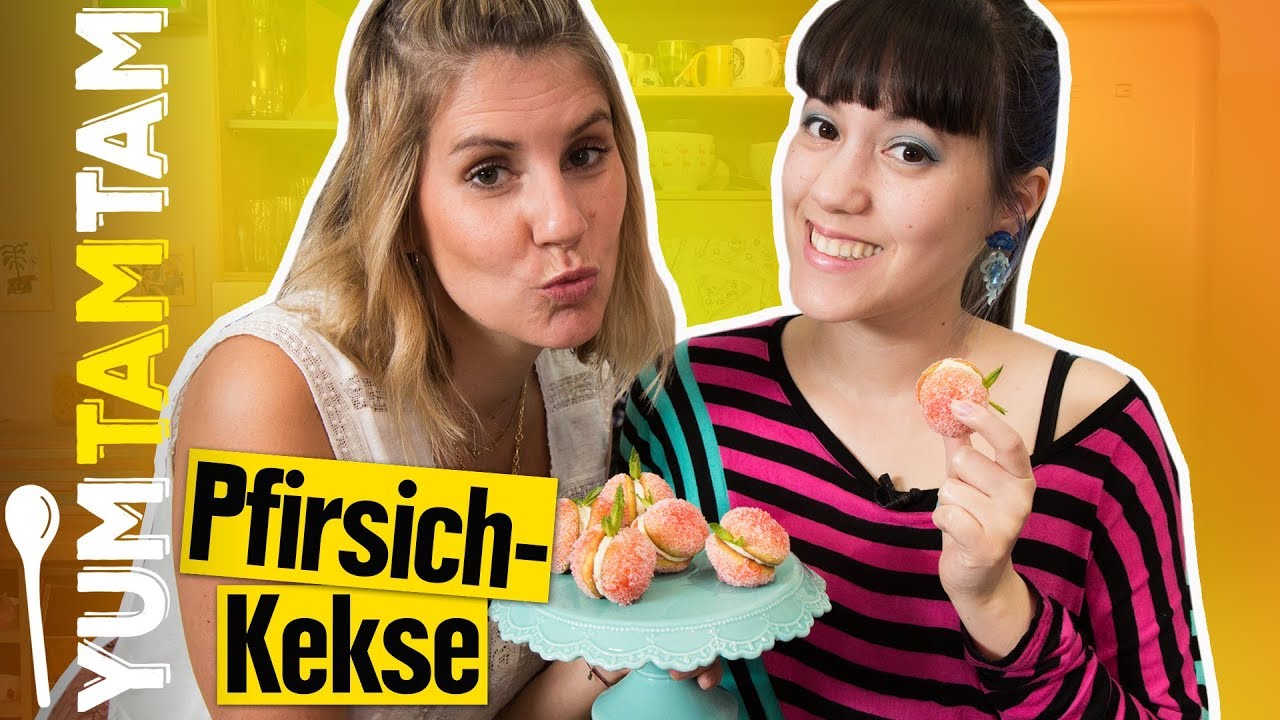 SOMMERLICHE PFIRSICHKEKSE // Hübsche Pfirsichplätzchen mit Pfirsichfüllung // #yumtamtam