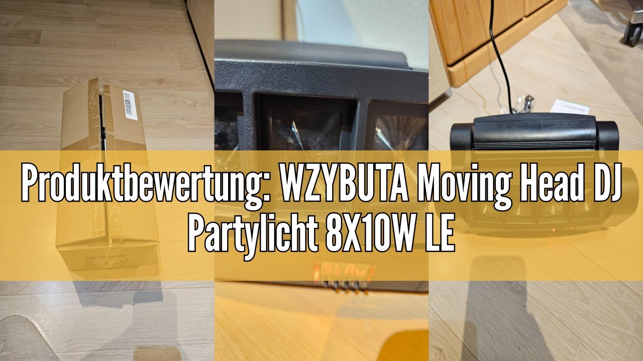 Produktbewertung: WZYBUTA Moving Head DJ Partylicht 8X10W LED Spider B&uuml;hnenlicht RGBW Lichteffekt mi