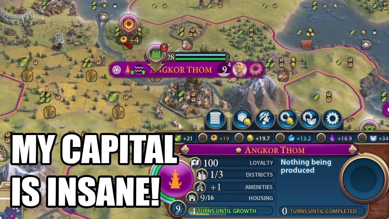 My Capital is insane and I only have 1 district... - Civ 6 Khmer