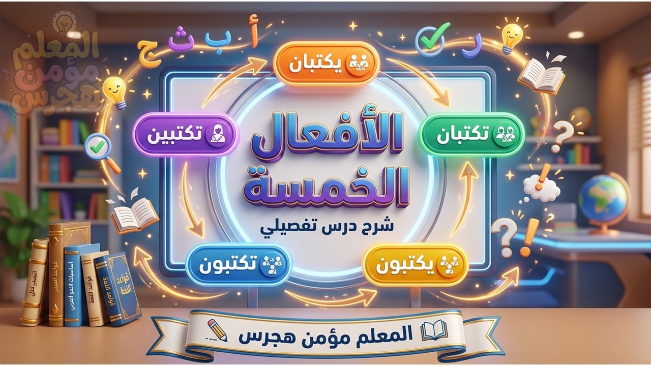 🖐️ لغز الأفعال الخمسة | لماذا سُميت بهذا الاسم؟ وكيف تُعربها؟ ✨