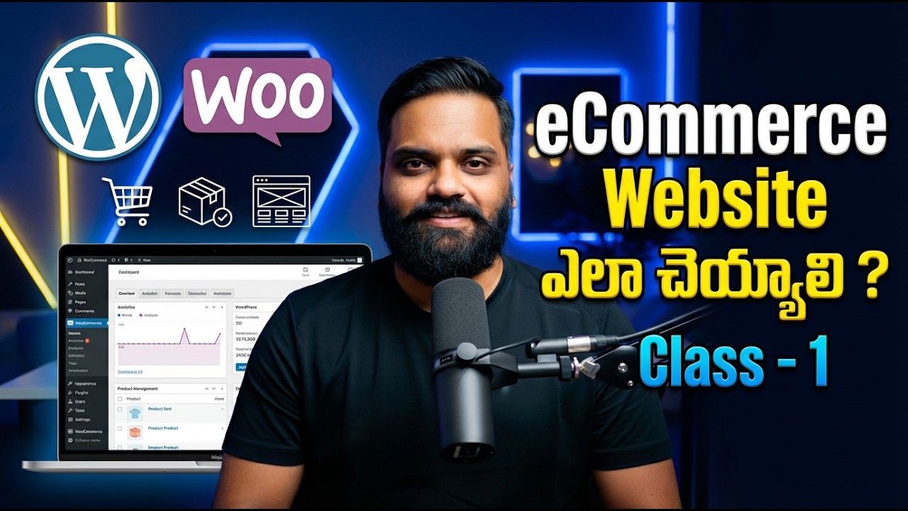 WordPress WooCommerce Full Tutorial in Telugu 2026 | Class - 1|Create eCommerce Website Step by Step