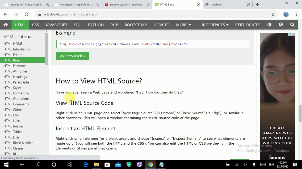 html css learn in nepali language. complet start the html css. w3school.com is best website.