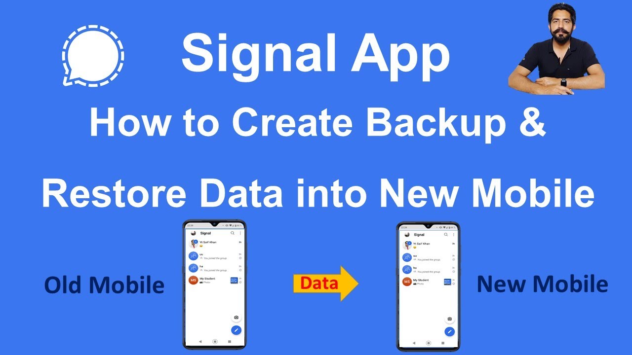How to Create Backup & Restore Signal Data into New Mobile in Hindi