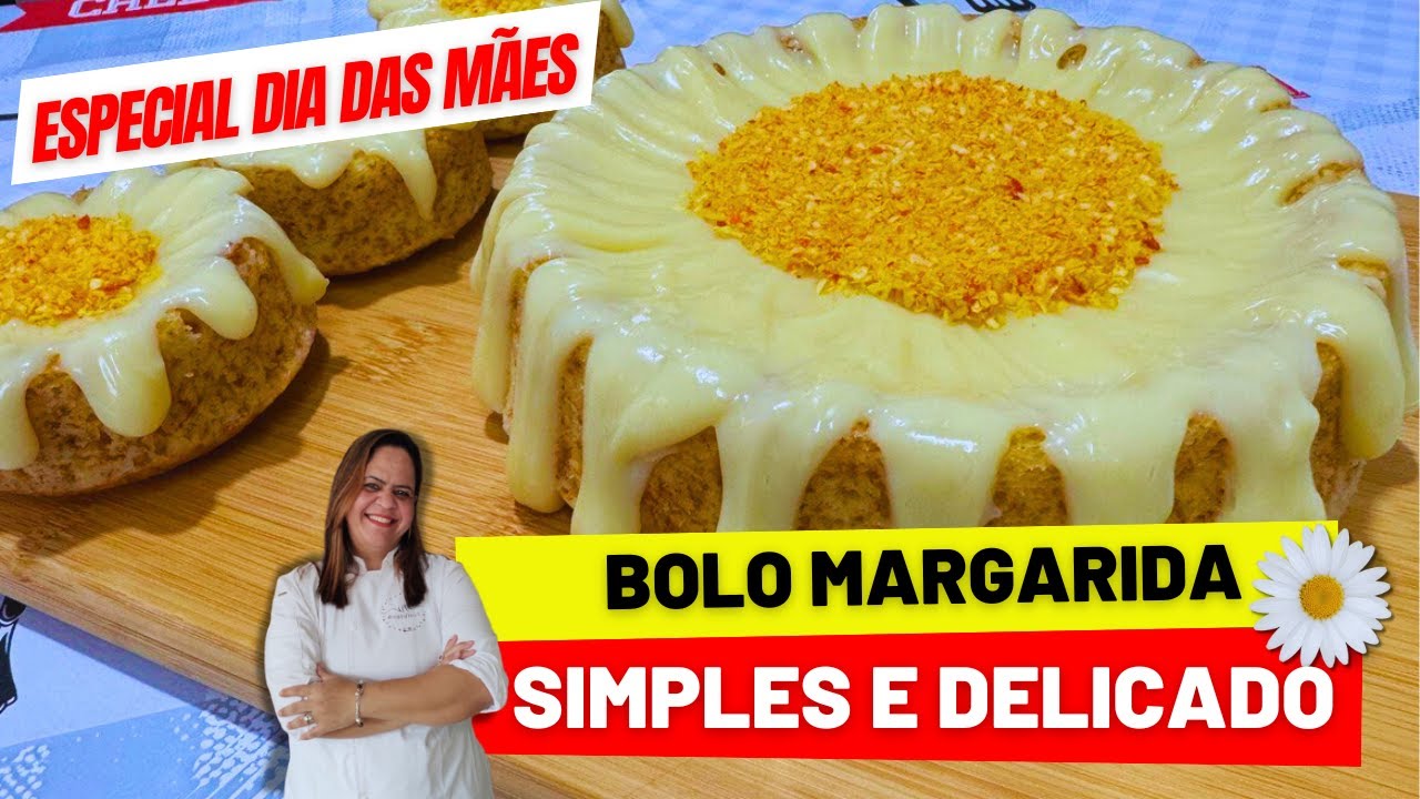 Bolo Margarida - Simples e Delicado - Especial DIA DAS MÃES