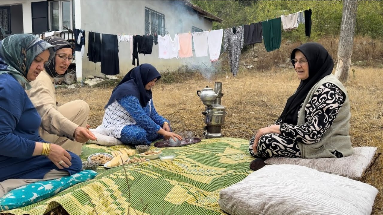 Köy hayatında yağlı ekmek yapıp akrabalara kahvaltıya gittik ￼￼