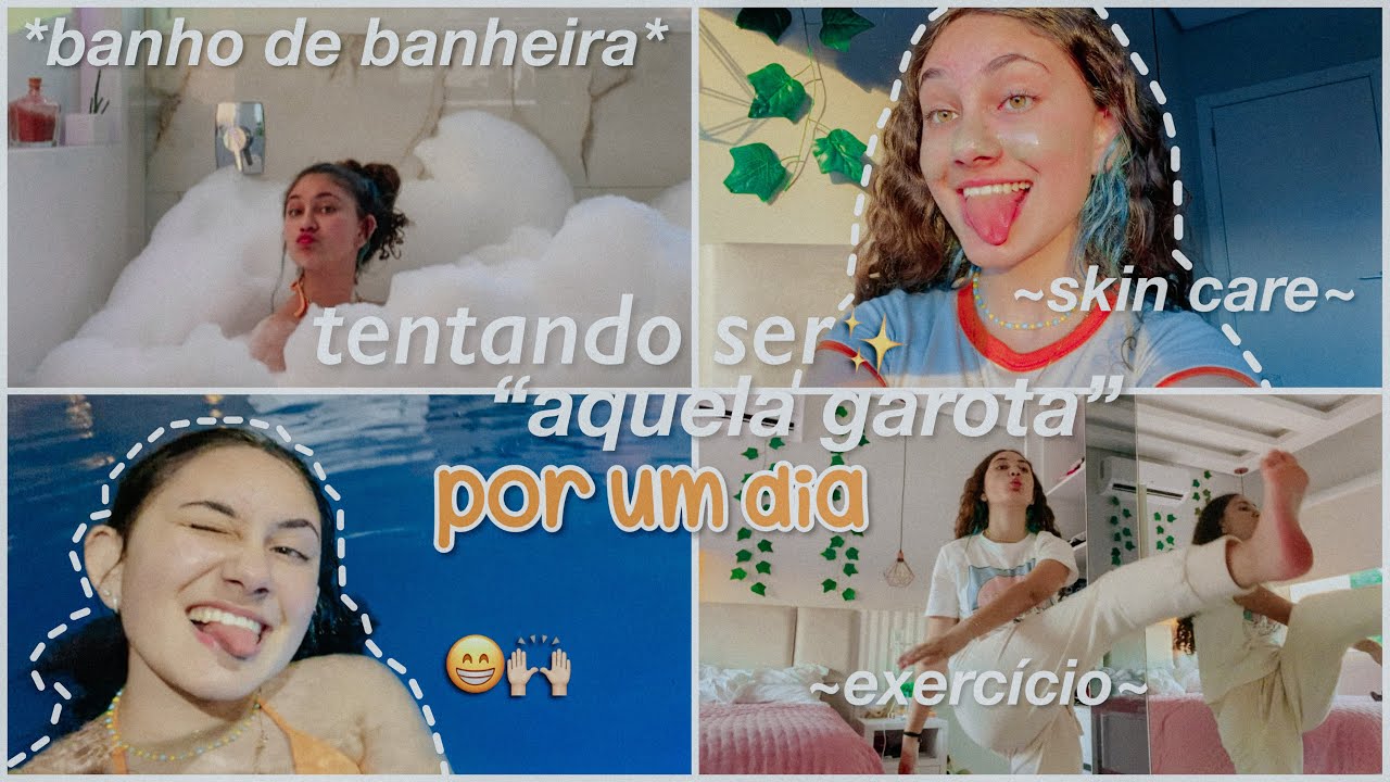 tentando ser “aquela garota” por um dia✨ ~skin care, exercício, banho de banheira~