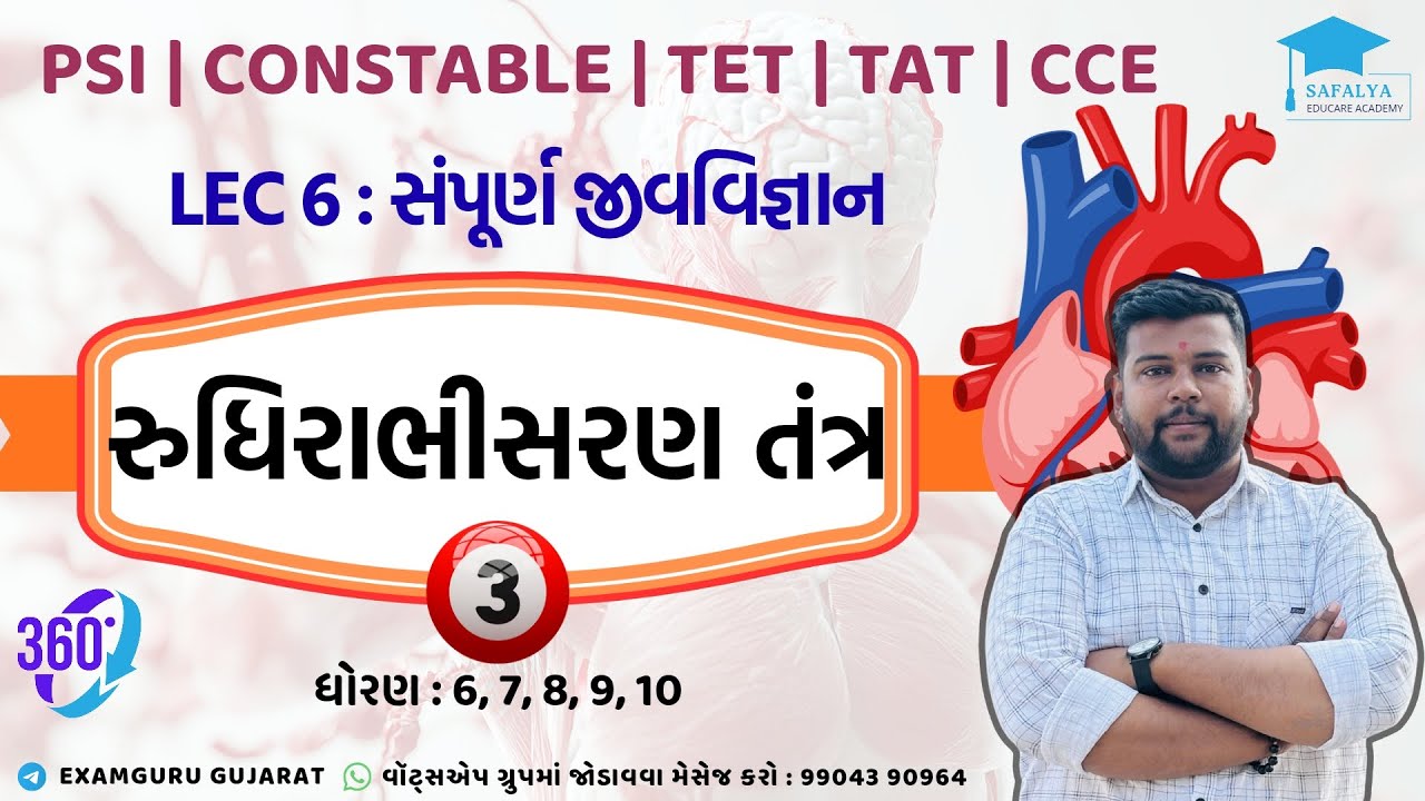 Lec 6 | *રુધિરાભિસરણ તંત્ર* | સંપૂર્ણ વિજ્ઞાન | Full Science Course | Science for tet 2 | #psi #lrd 