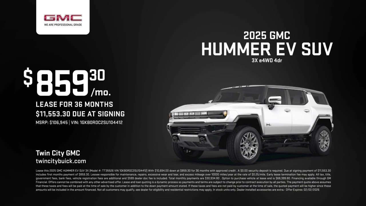 GMC HUMMER EV SUV 01/28/2026 6826105