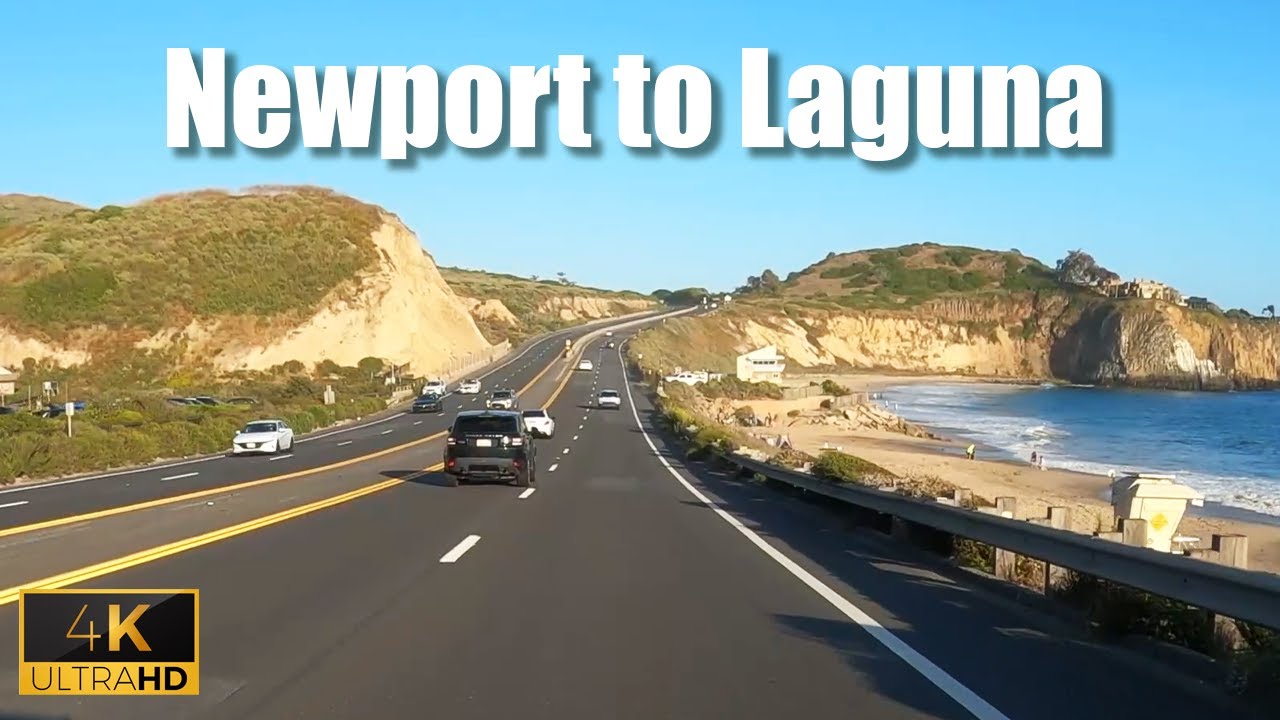 Pacific Coast Highway (PCH) - Newport Beach to Laguna Beach - 4K Driving Tour