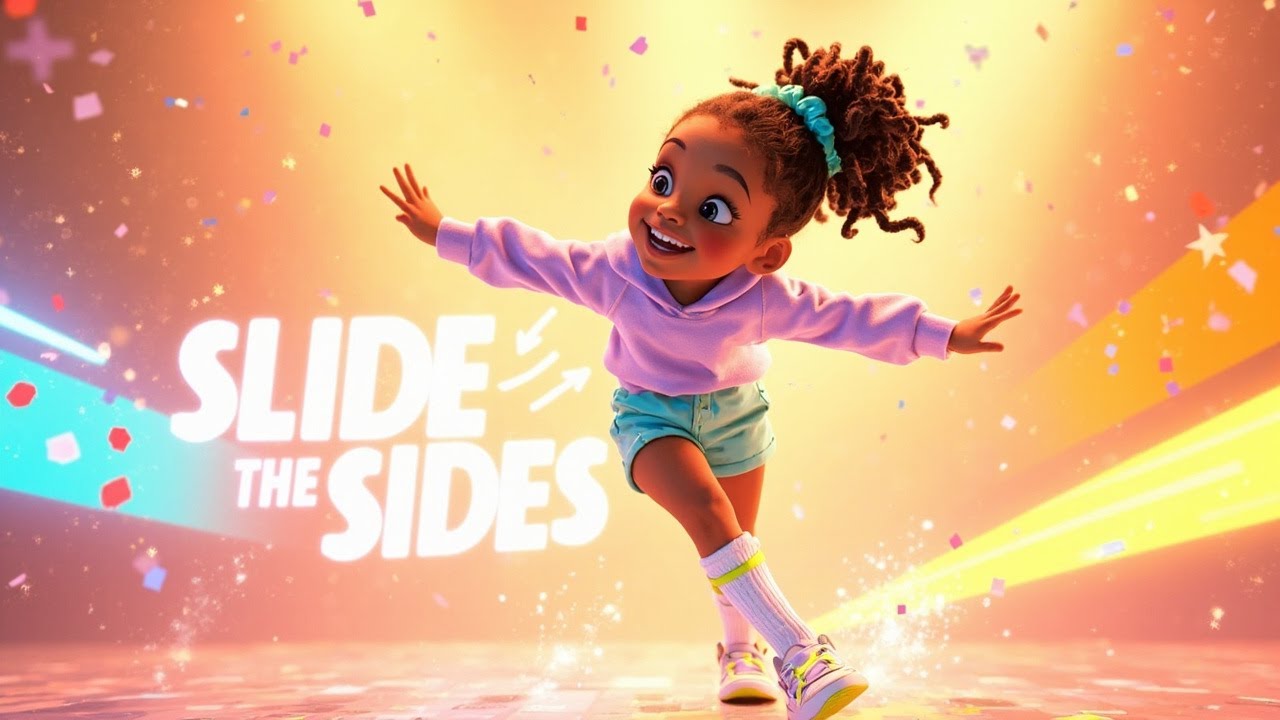 Slide the Sides | Kids Dance Tutorial (Heel Drag Left &harr; Right) | PopSoar Toon-Up Tuesday