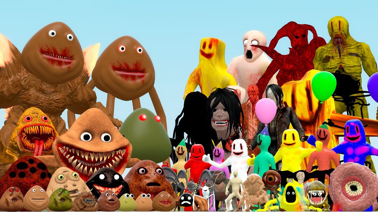 ALL POU BOU'S REVENGE VS BACKROOMS FAMILY (Garry's Mod)