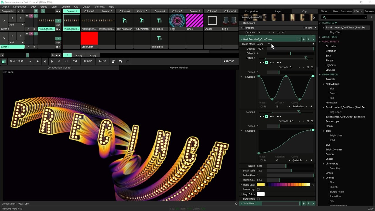 Resolume Wire Extruded Trails Feedback Tutorial - Compiled Effect File Dowload Link In Description.