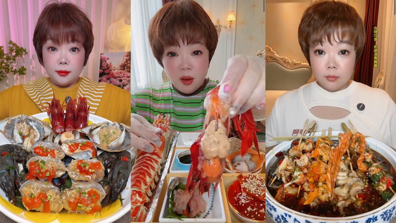 Eat shrimp 🦐🦐🦐 oysters Seafood  shrimp🦞 eggs shrimp 🦐#lopster #seafood #chinesefood