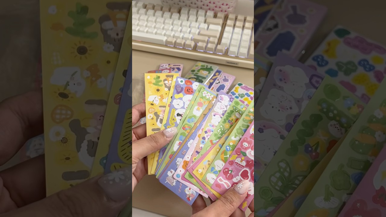 Unpacking my New Stickers! ✨💕 #unboxing #stickersheet #stickercollection #asmrsounds