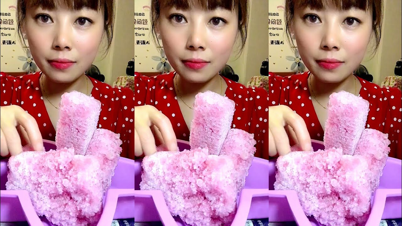 ASMR SHAVED ICE EATING / ICE EATING. ZHAOFENG