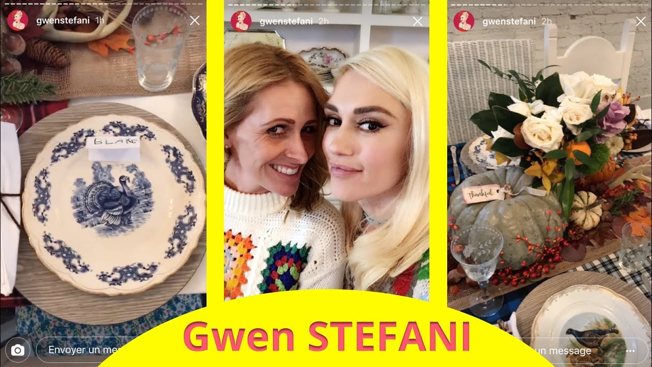 Gwen Stefani celebrating Thanksgiving - November 23 2017 - Instagram