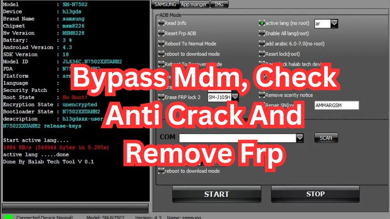 Halatech Tool Free - Infinix Itel Tecno Basic Tool (Bypass Mdm, Check Anti Crack And Remove Frp Free