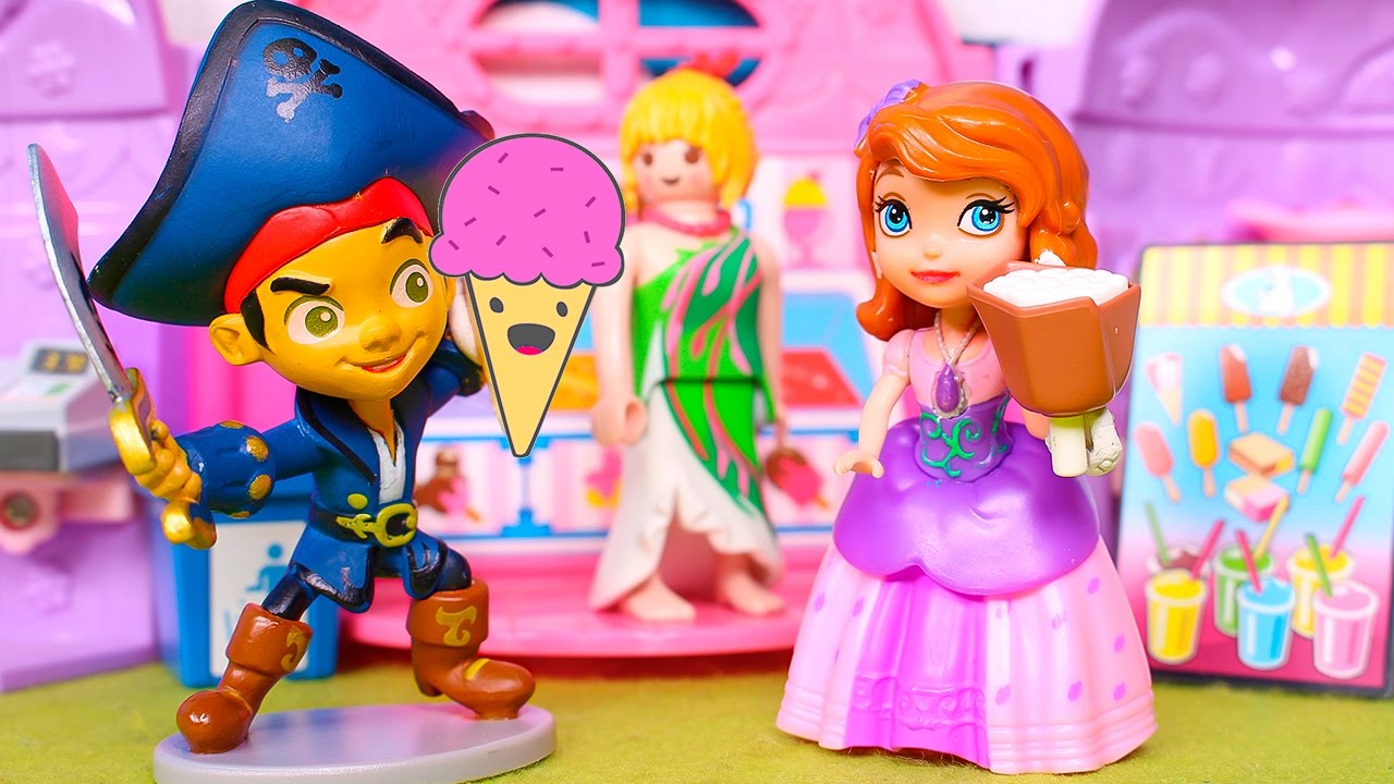 👑 PRINCESA SOFIA 👑 Jake y Sof&iacute;a comen helados en el parque | Princesa Sofia Juguetes Espa&ntilde;ol