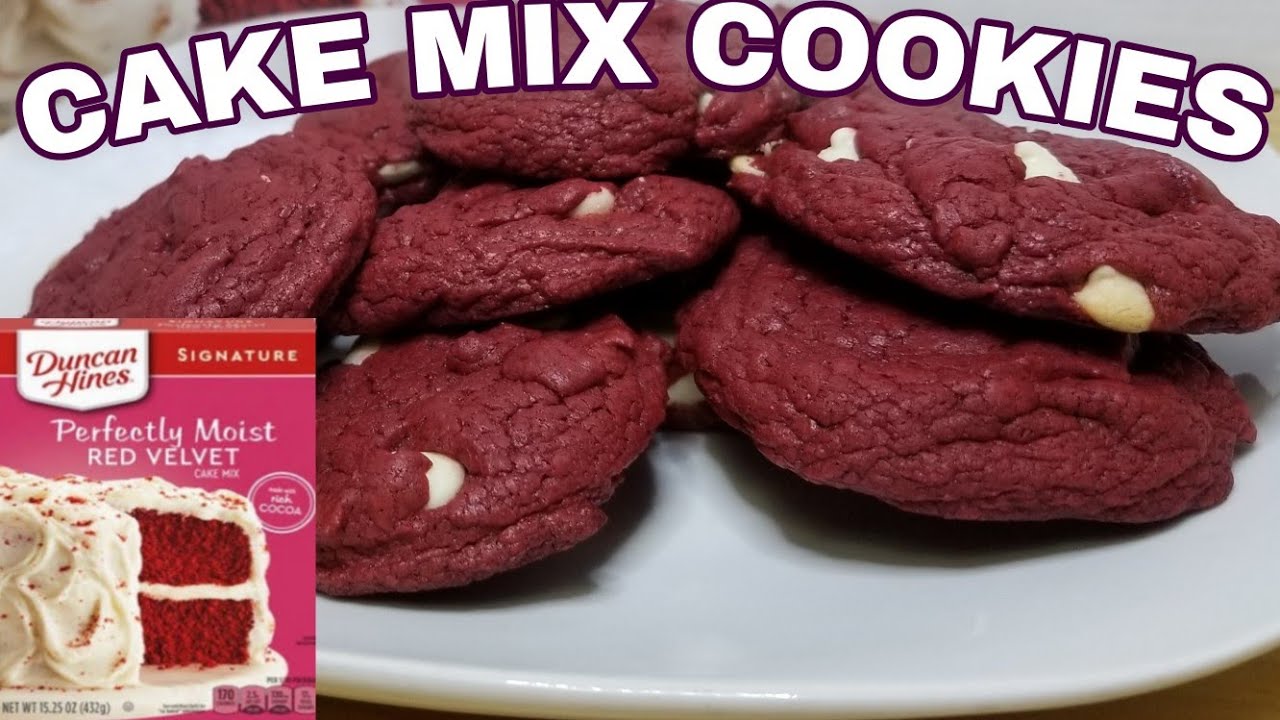 Easy 3 ingredient red velvet cake mix cookies!