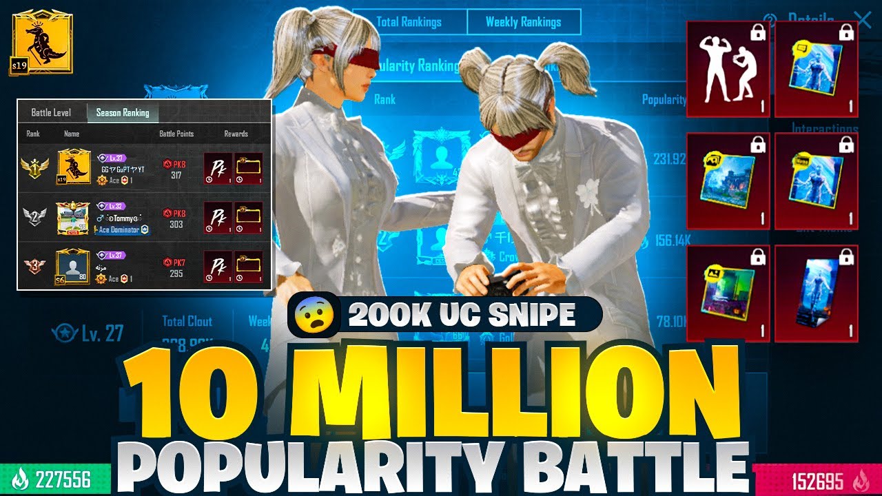 Pk4 To Pk10 Popularity Battle Journey - 10 Million Popularity Snipe - How To Win Popularity Battle