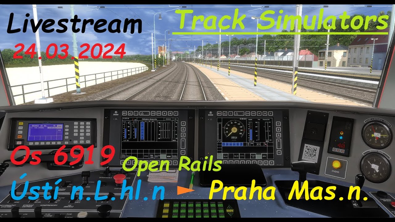 [ Livestream z Open Rails ] ► 24.03.2024 ► Os 6919 ► Ústí n.L.hl.n. ► Praha Mas.n. (671 009)