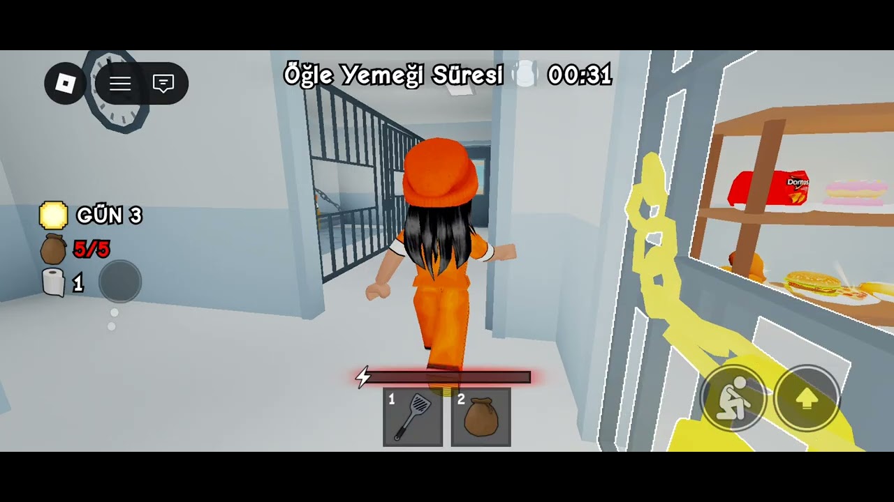 HAPİSANEDEN KAZARAK KAÇTIM ÇOK YORULDUM oyun ismi kaçmak için kaz  #roblox #ytdayibenionecikar
