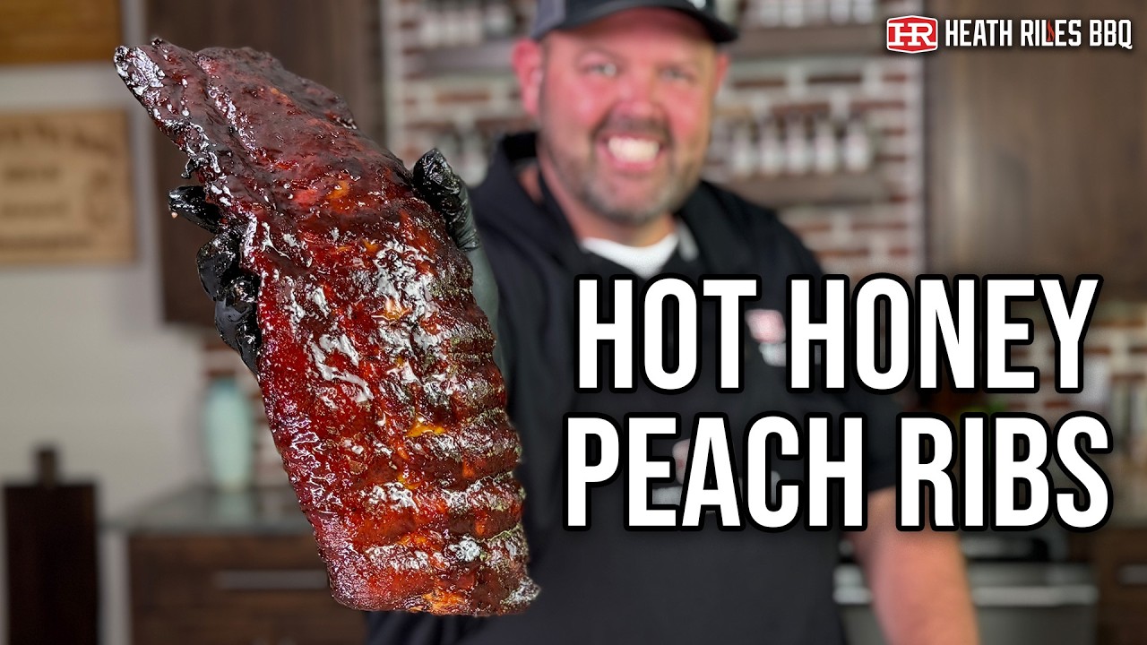 Live Fire Hot Honey Peach Ribs on the Gateway Drum Smoker | Heath Riles BBQ