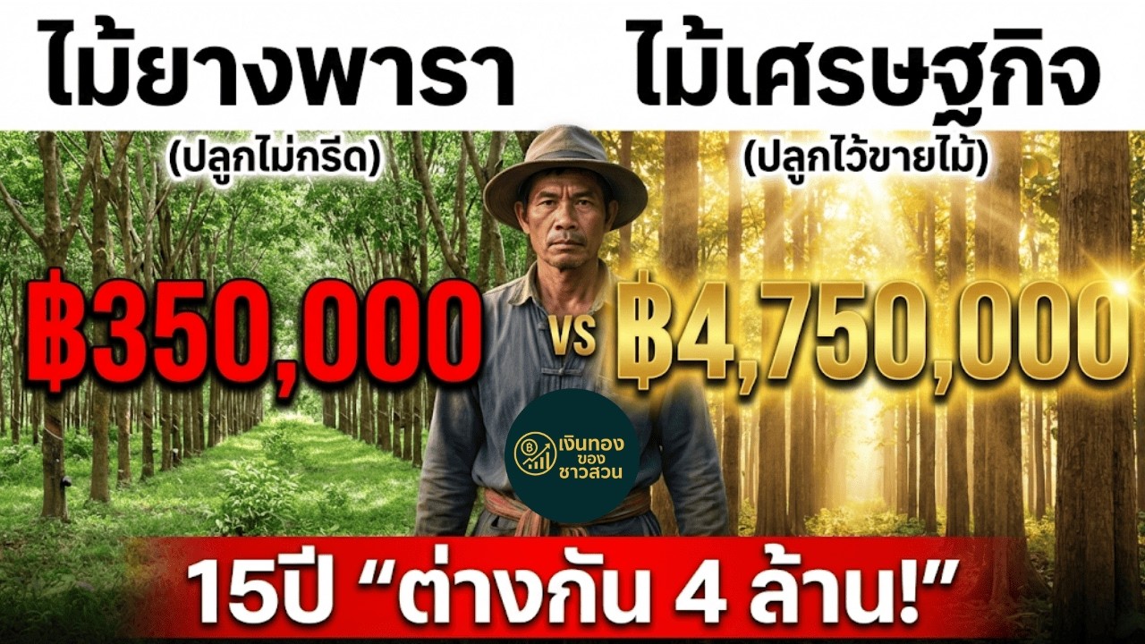 ปลูกยางไม่กรีด VS ไม้เศรษฐกิจ  รอ 15 ปี… ใครรวยกว่ากัน?