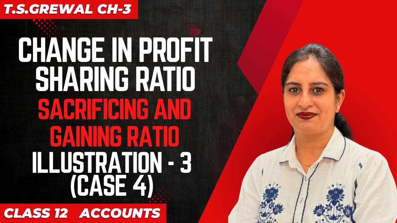 CHANGE IN PROFIT SHARING RATIO(Sacrificing and Gaining Ratio)T.S.Grewal Illustration 3(Case - 4)
