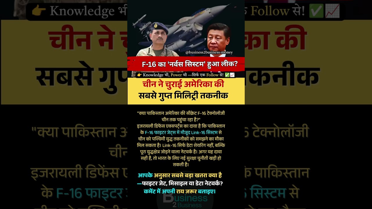 F16 Secret Leak?#F16Link16 #ChinaPakistanThreat #IndiaSecurity #Business2Business